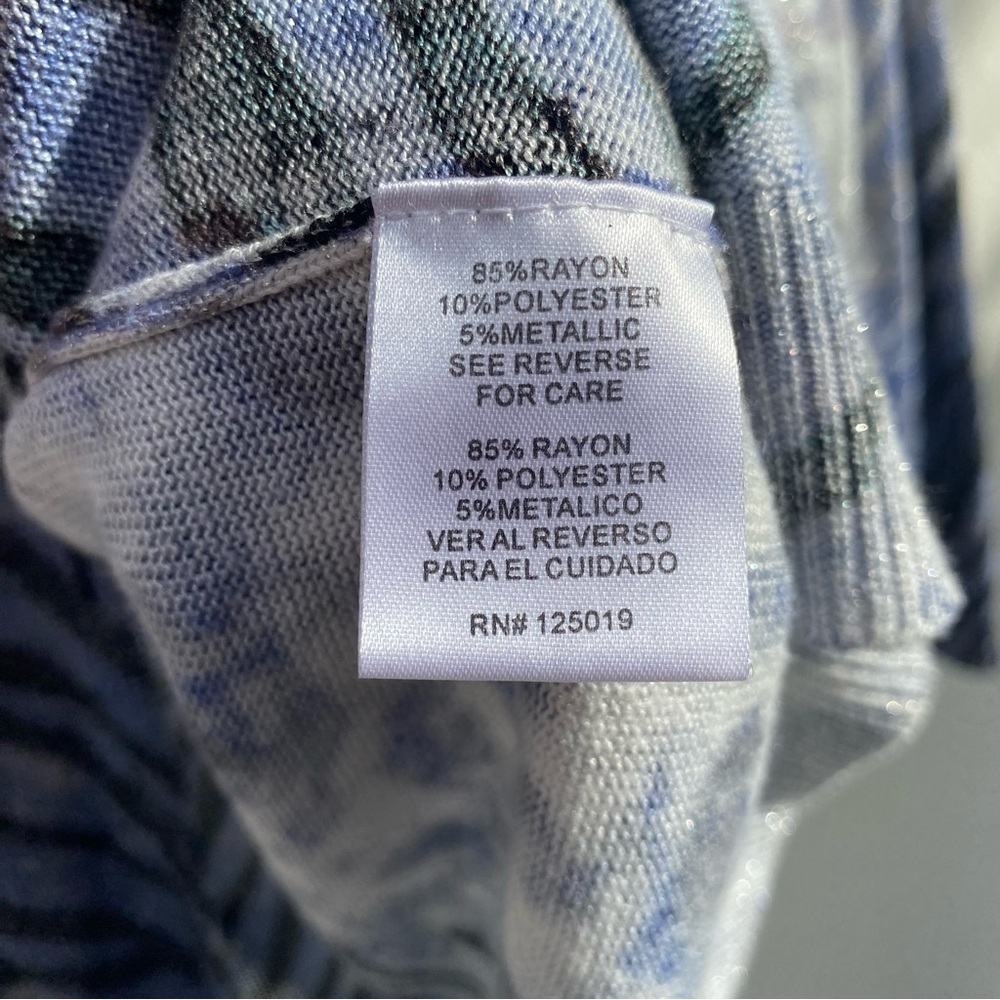 Y2K Silver & Blue Glitter Mixed Animal Print Cardigan Size Small - Picture 5 of 6